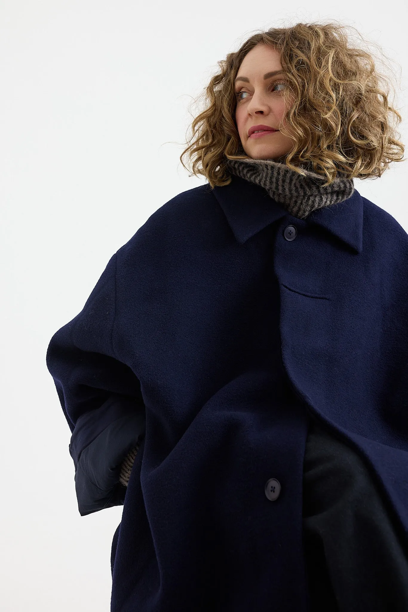 7115 by Szeki - Cuffed Wool Coat