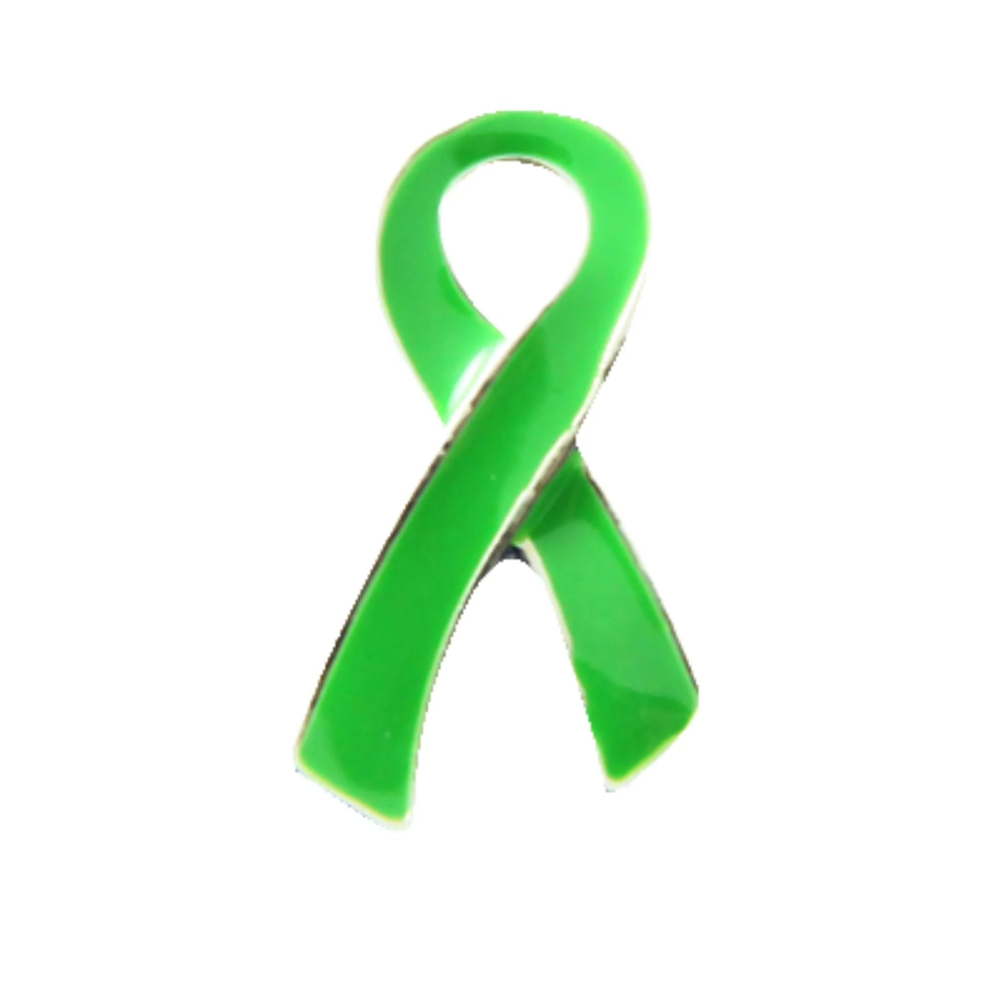 Large Flat Green Ribbon Pins